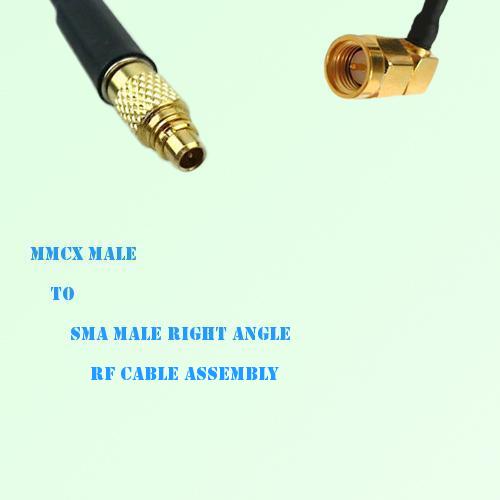 MMCX Male to SMA Male Right Angle RF Cable Assembly