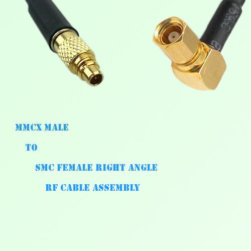 MMCX Male to SMC Female Right Angle RF Cable Assembly