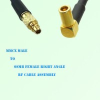 MMCX Male to SSMB Female Right Angle RF Cable Assembly