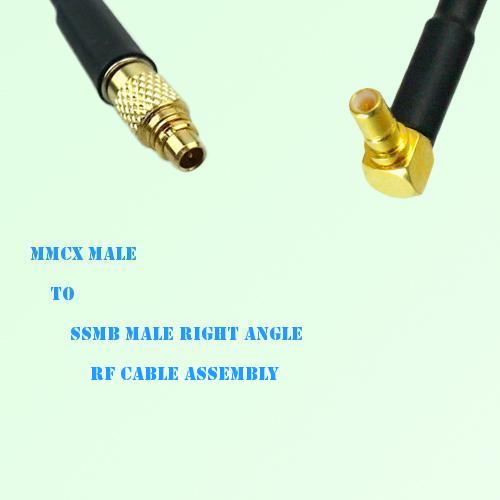 MMCX Male to SSMB Male Right Angle RF Cable Assembly MMCX Male to SSMB Male Right Angle RF Cable Assembly