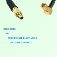 MMCX Male to SSMC Female Right Angle RF Cable Assembly MMCX Male to SSMC Female Right Angle RF Cable Assembly