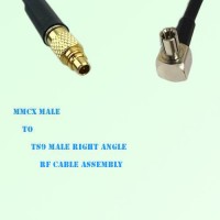 MMCX Male to TS9 Male Right Angle RF Cable Assembly