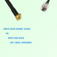 MMCX Male Right Angle to Mini UHF Male RF Cable Assembly MMCX Male Right Angle to Mini UHF Male RF Cable Assembly