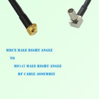 MMCX Male Right Angle to MS147 Male Right Angle RF Cable Assembly