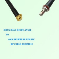 MMCX Male Right Angle to QMA Bulkhead Female RF Cable Assembly MMCX Male Right Angle to QMA Bulkhead Female RF Cable Assembly