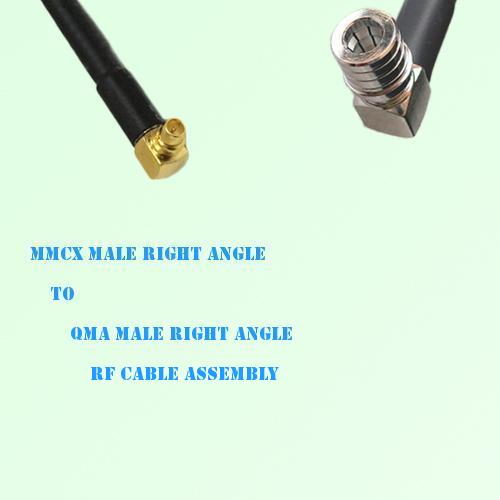 MMCX Male Right Angle to QMA Male Right Angle RF Cable Assembly