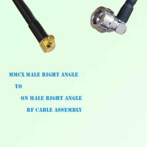 MMCX Male Right Angle to QN Male Right Angle RF Cable Assembly