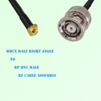 MMCX Male Right Angle to RP BNC Male RF Cable Assembly
