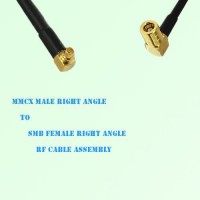 MMCX Male Right Angle to SMB Female Right Angle RF Cable Assembly