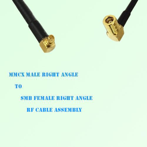 MMCX Male Right Angle to SMB Female Right Angle RF Cable Assembly