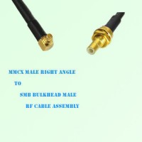 MMCX Male Right Angle to SMB Bulkhead Male RF Cable Assembly MMCX Male Right Angle to SMB Bulkhead Male RF Cable Assembly
