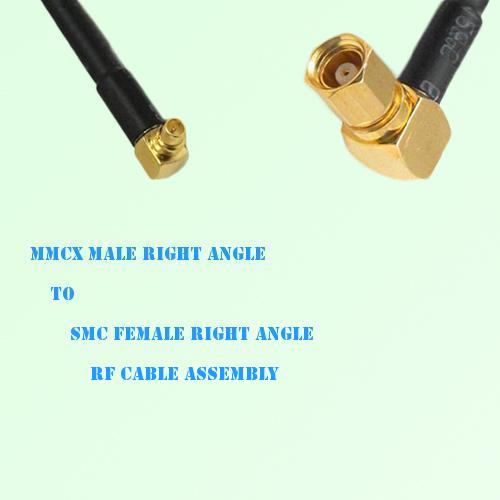 MMCX Male Right Angle to SMC Female Right Angle RF Cable Assembly