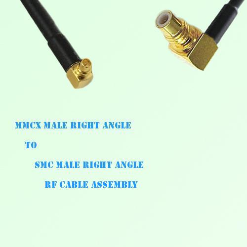 MMCX Male Right Angle to SMC Male Right Angle RF Cable Assembly