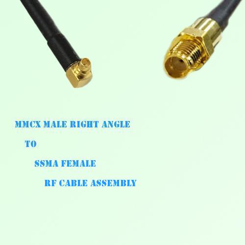 MMCX Male Right Angle to SSMA Female RF Cable Assembly