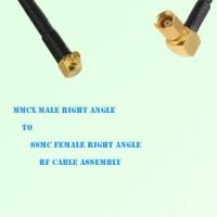 MMCX Male Right Angle to SSMC Female Right Angle RF Cable Assembly MMCX Male Right Angle to SSMC Female Right Angle RF Cable Assembly