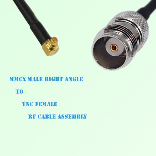 MMCX Male Right Angle to TNC Female RF Cable Assembly