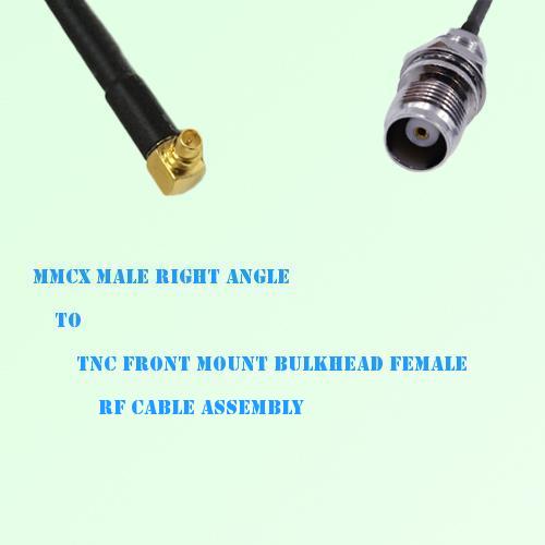 MMCX Male R/A to TNC Front Mount Bulkhead Female RF Cable Assembly