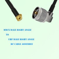 MMCX Male Right Angle to UHF Male Right Angle RF Cable Assembly