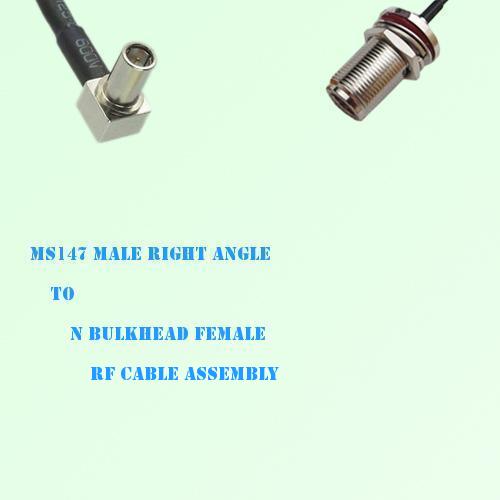 MS147 Male Right Angle to N Bulkhead Female RF Cable Assembly