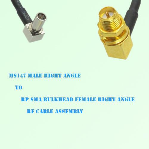 MS147 Male R/A to RP SMA Bulkhead Female R/A RF Cable Assembly