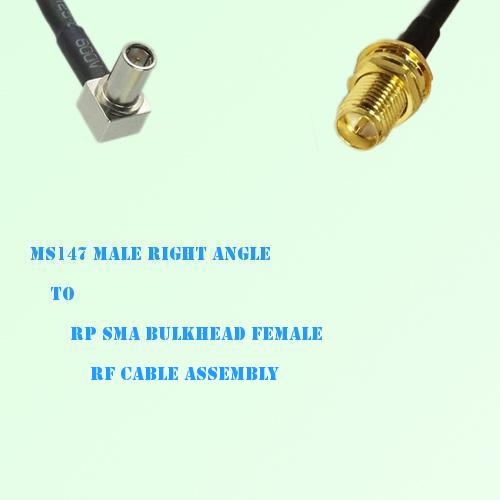 MS147 Male Right Angle to RP SMA Bulkhead Female RF Cable Assembly