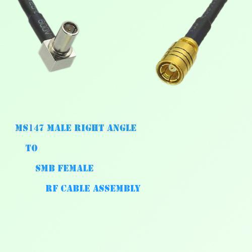 MS147 Male Right Angle to SMB Female RF Cable Assembly