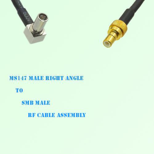 MS147 Male Right Angle to SMB Male RF Cable Assembly