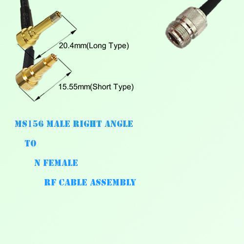 MS156 Male Right Angle to N Female RF Cable Assembly