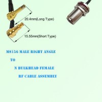 MS156 Male Right Angle to N Bulkhead Female RF Cable Assembly