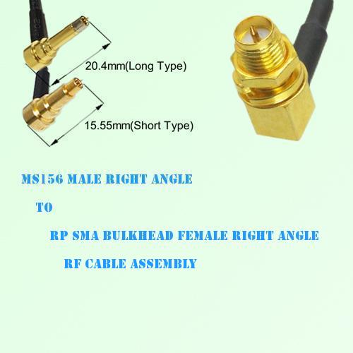 MS156 Male R/A to RP SMA Bulkhead Female R/A RF Cable Assembly MS156 Male R/A to RP SMA Bulkhead Female R/A RF Cable Assembly