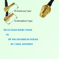 MS156 Male Right Angle to RP SMA Bulkhead Female RF Cable Assembly