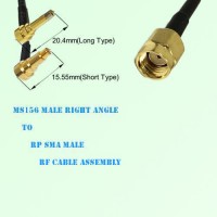 MS156 Male Right Angle to RP SMA Male RF Cable Assembly