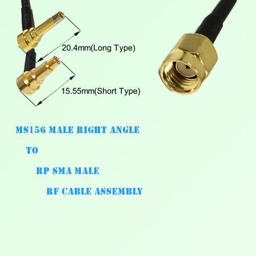 MS156 Male Right Angle to RP SMA Male RF Cable Assembly MS156 Male Right Angle to RP SMA Male RF Cable Assembly