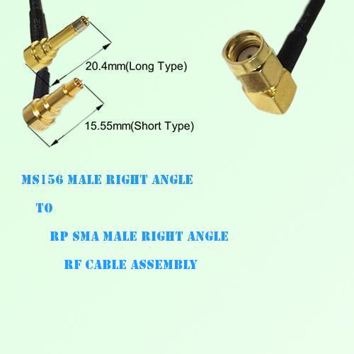 MS156 Male Right Angle to RP SMA Male Right Angle RF Cable Assembly MS156 Male Right Angle to RP SMA Male Right Angle RF Cable Assembly