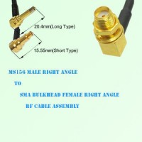 MS156 Male R/A to SMA Bulkhead Female R/A RF Cable Assembly