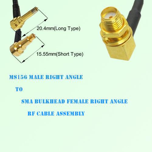 MS156 Male R/A to SMA Bulkhead Female R/A RF Cable Assembly