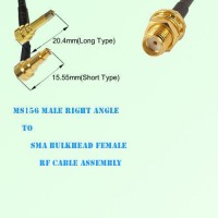 MS156 Male Right Angle to SMA Bulkhead Female RF Cable Assembly
