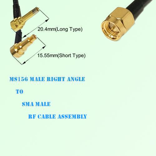 MS156 Male Right Angle to SMA Male RF Cable Assembly