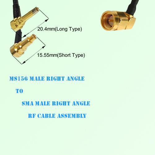 MS156 Male Right Angle to SMA Male Right Angle RF Cable Assembly