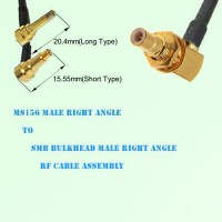 MS156 Male R/A to SMB Bulkhead Male R/A RF Cable Assembly