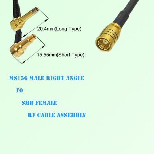 MS156 Male Right Angle to SMB Female RF Cable Assembly