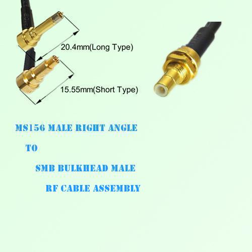 MS156 Male Right Angle to SMB Bulkhead Male RF Cable Assembly
