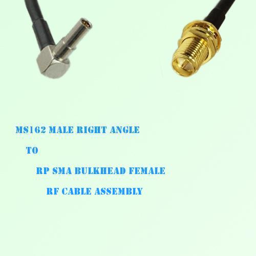 MS162 Male Right Angle to RP SMA Bulkhead Female RF Cable Assembly MS162 Male Right Angle to RP SMA Bulkhead Female RF Cable Assembly