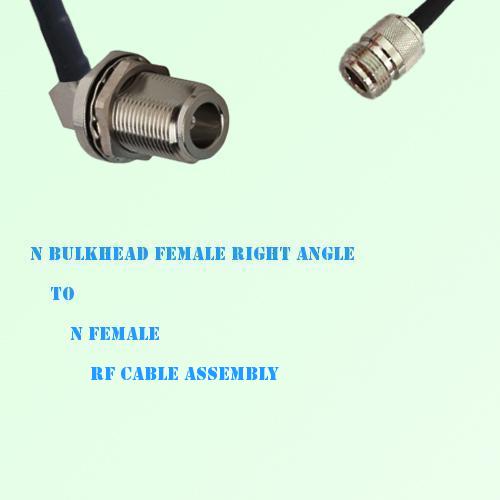 N Bulkhead Female Right Angle to N Female RF Cable Assembly