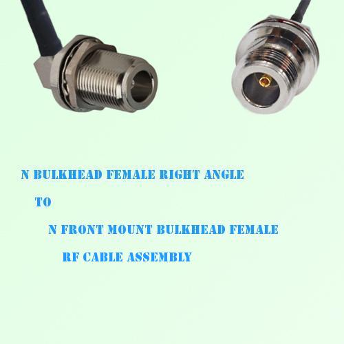 N Bulkhead Female R/A to N Front Mount Bulkhead Female RF Cable