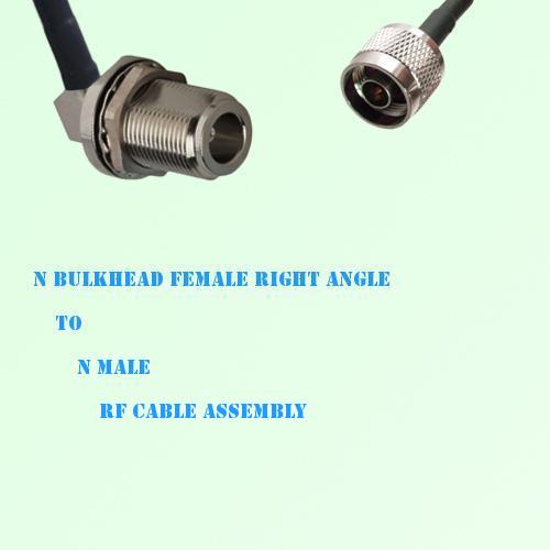 N Bulkhead Female Right Angle to N Male RF Cable Assembly