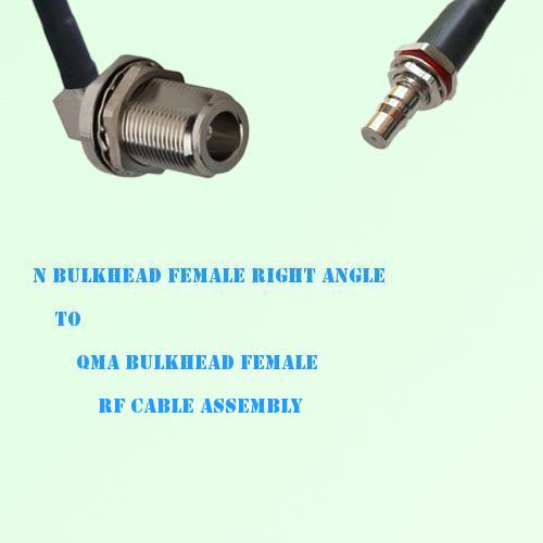N Bulkhead Female Right Angle to QMA Bulkhead Female RF Cable Assembly