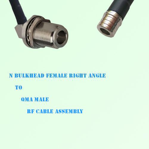 N Bulkhead Female Right Angle to QMA Male RF Cable Assembly