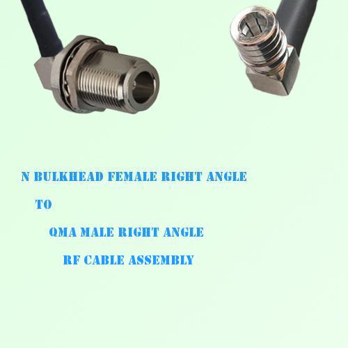 N Bulkhead Female R/A to QMA Male R/A RF Cable Assembly