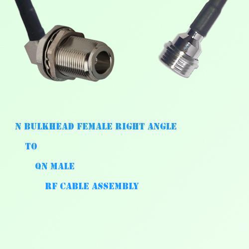 N Bulkhead Female Right Angle to QN Male RF Cable Assembly